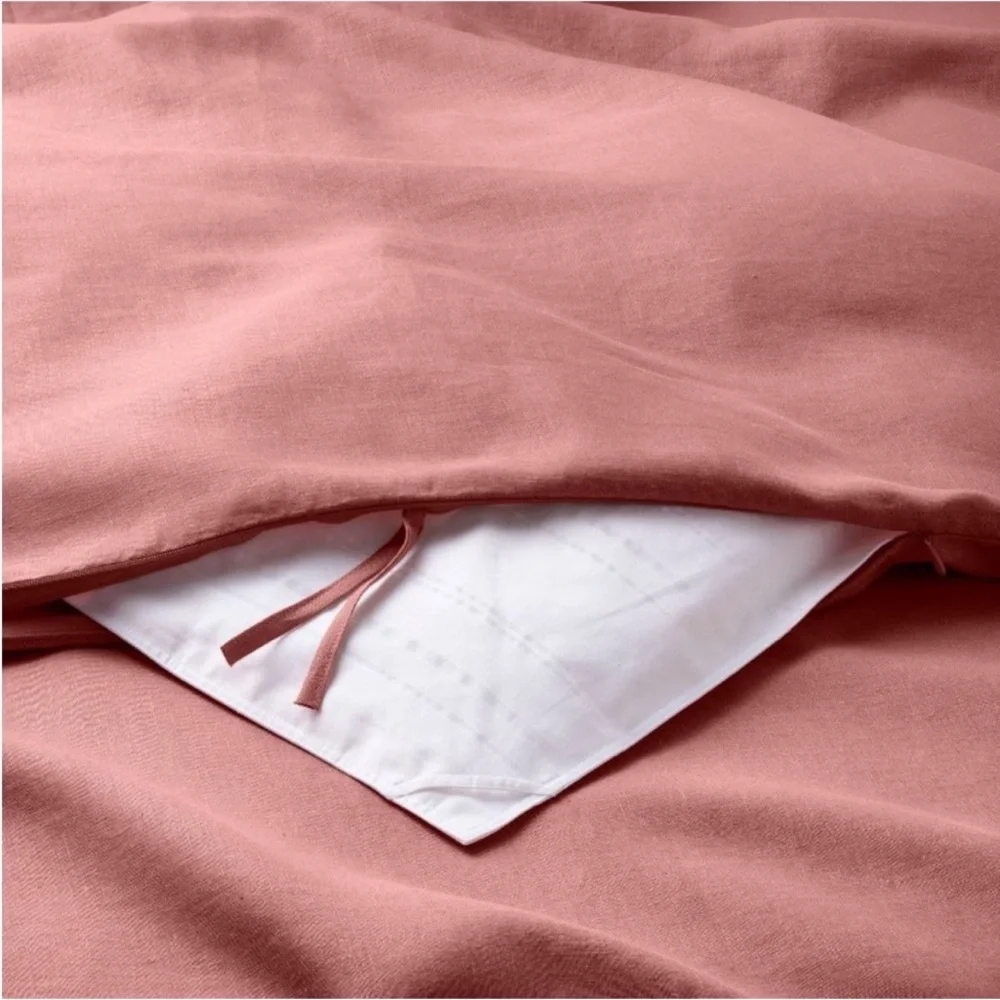 Casaluna F/Q Heavyweight Rose Linen Blend Duvet Cover Set